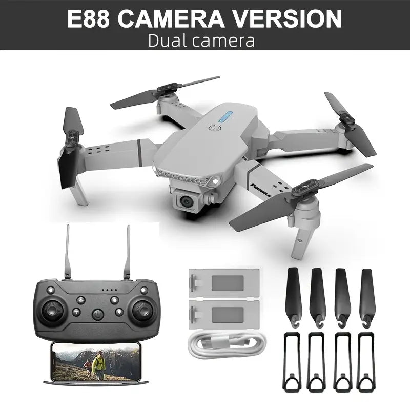 E99 Drone with Camera, Foldable RC Quadcopter Drone, Remote Control Drone Toys for Beginners Men'S Gifts, Indoor And Outdoor Affordable UAV, Christmas Halloween Thanksgiving Gift