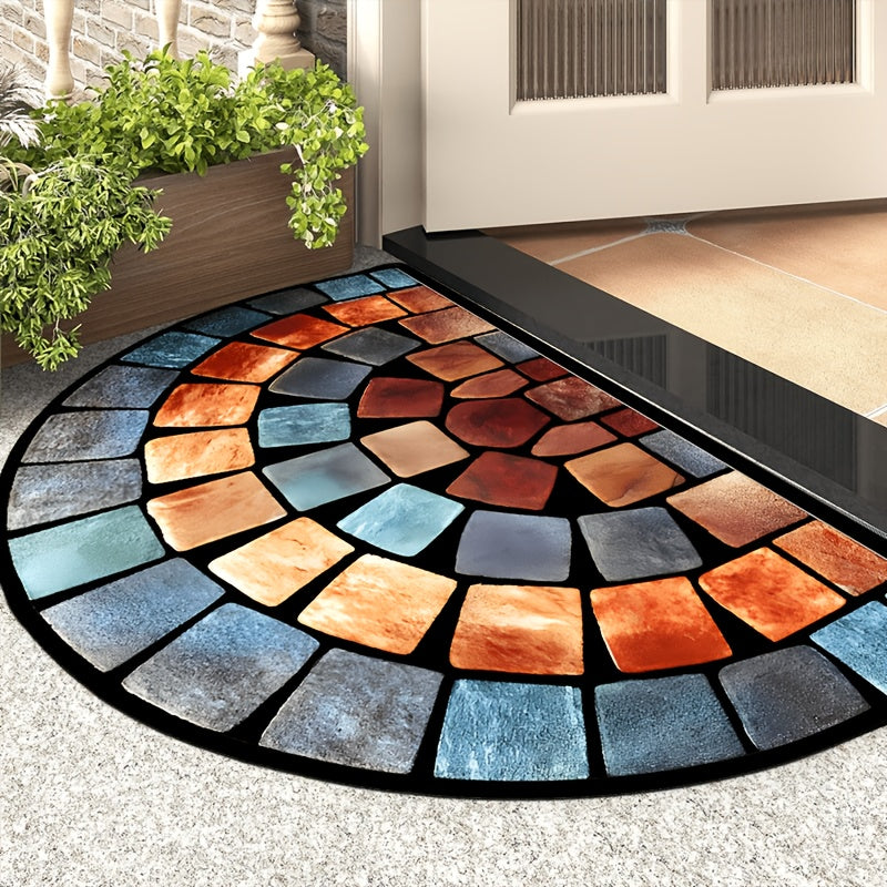 Stylish Artistic Design Non-Slip Doormat -Floor Mats & Matting, Thick And Soft Polyester Fiber Carpet, Ideal For Home Decoration, Suitable For Porch And Living Room