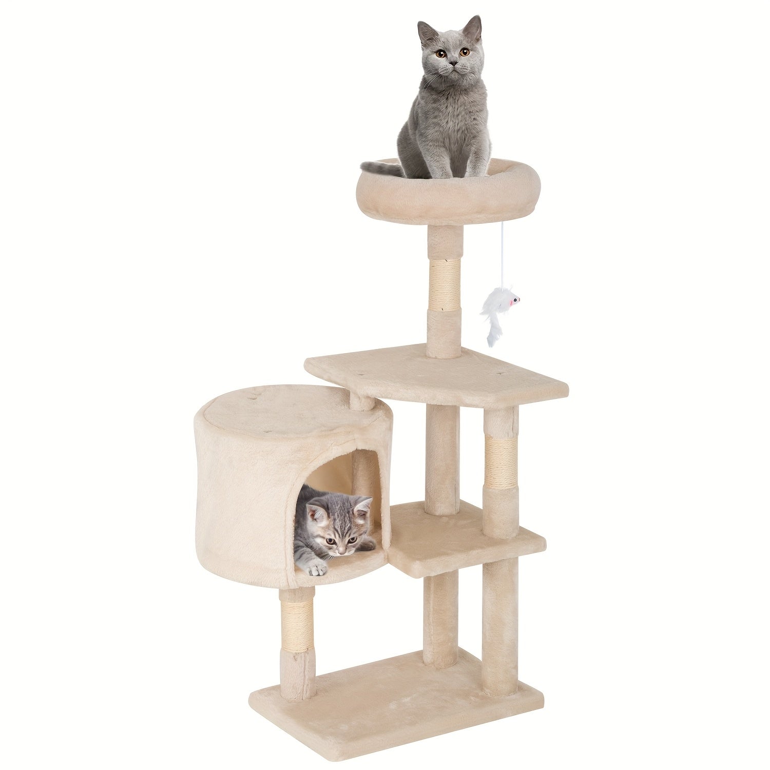 54/70" Multi-Level Cat Tree Tower with Scratching Posts & Cozy Condos, Space-Saving Indoor Cat Playhouse, Durable Plywood Construction, Fun Jumping Platforms, Multiple Colors Available for Cats