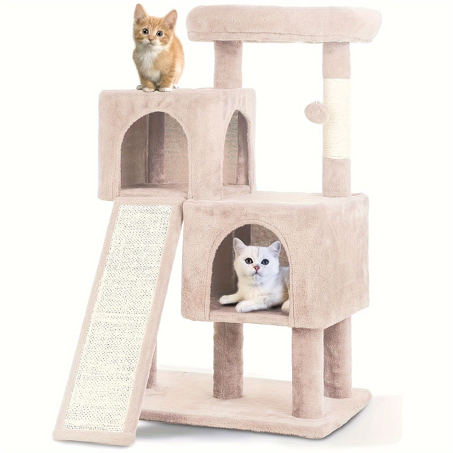 54/70" Multi-Level Cat Tree Tower with Scratching Posts & Cozy Condos, Space-Saving Indoor Cat Playhouse, Durable Plywood Construction, Fun Jumping Platforms, Multiple Colors Available for Cats