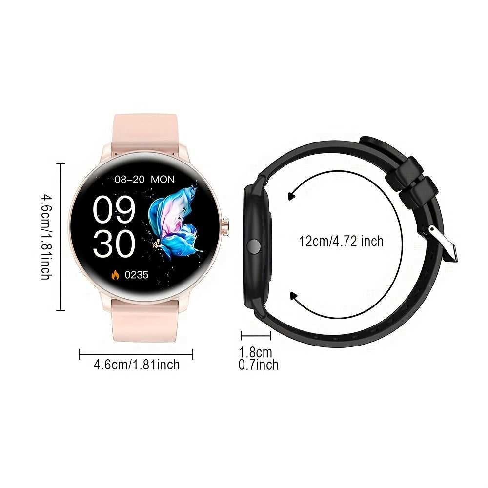 QTLJJBY Smart Watch Wireless Calling Exercise Pedometer Fitness Tracker Sleep Incoming Call Multimedia Message Notification Weather for Android Phone Men Women Smart Watch Gift