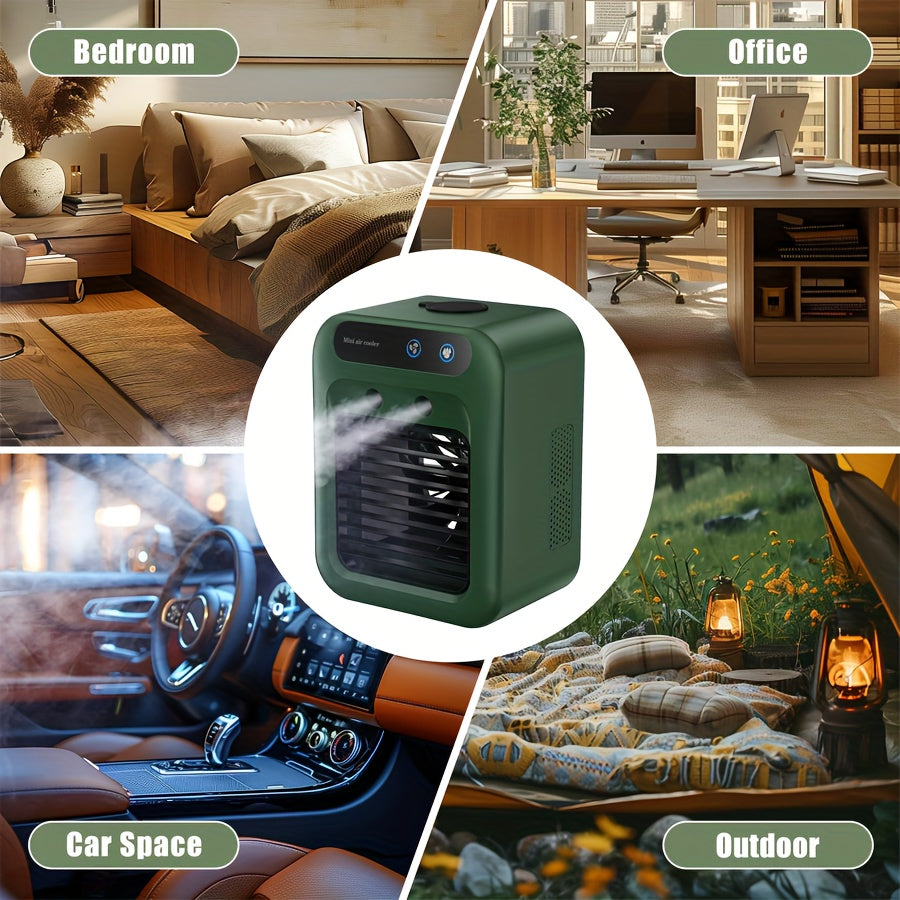 RV Ventilation Fan 2025new upgrade Portable Mini Personal Air Cooler, Small Air Conditioner with Humidifier & 16.91oz Water Tank, Rechargeable Room Air Conditioners, Personal AC Unit for Recreational Vehicle, Bedroom, Office, Desk, Camping, Car, Digital D