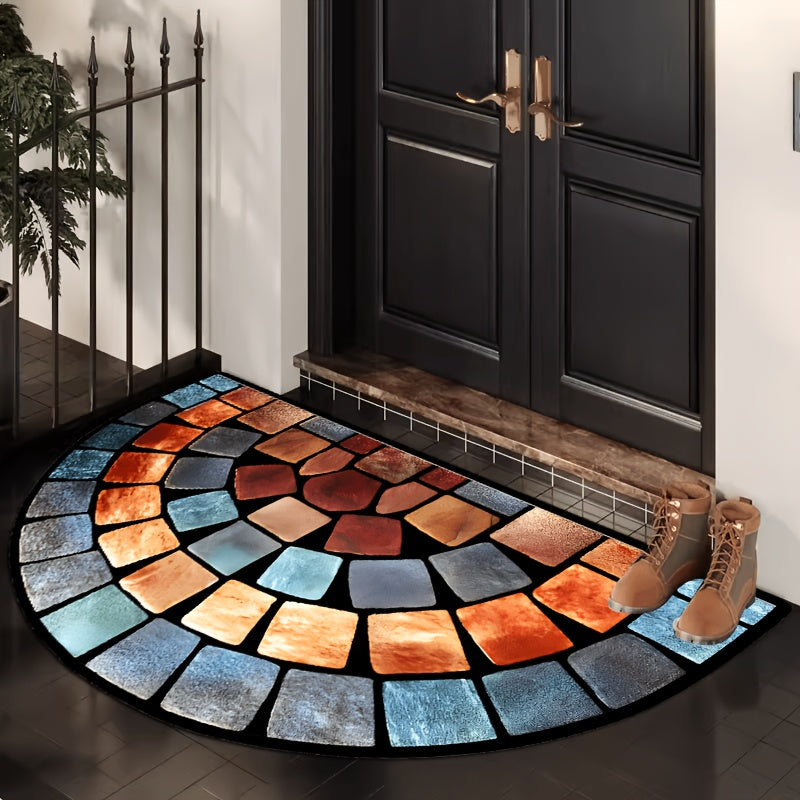 Stylish Artistic Design Non-Slip Doormat -Floor Mats & Matting, Thick And Soft Polyester Fiber Carpet, Ideal For Home Decoration, Suitable For Porch And Living Room