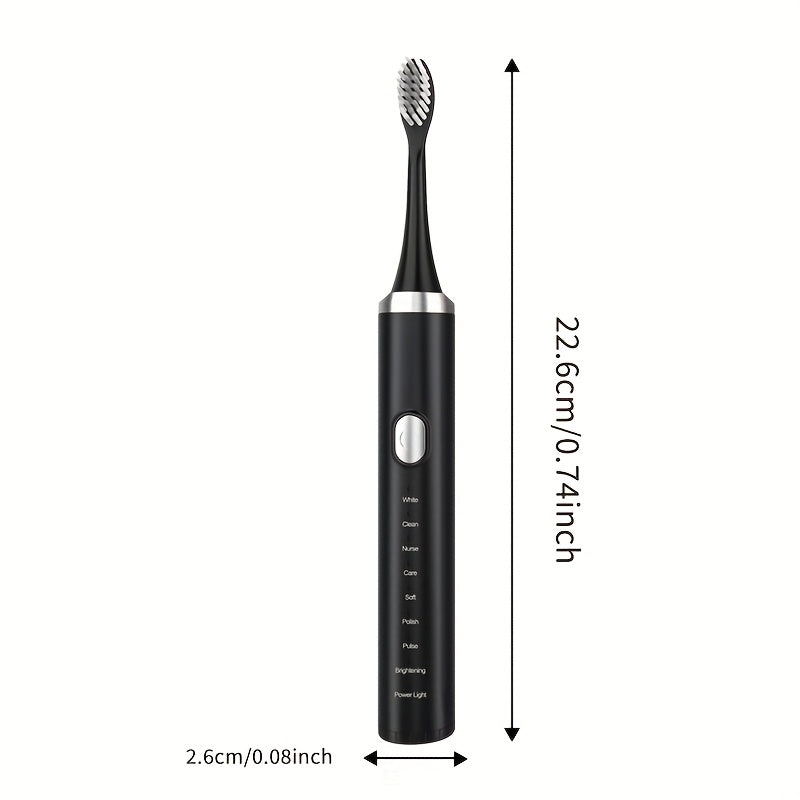 Smart electric toothbrush with 9 modes - effectively cleans teeth and gums, rechargeable USB-powered brush head included, suitable for adults, available in three color options, an excellent gift choice