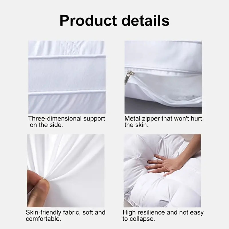 2pcs Luxury 5-Star Hotel Quality Pillows, 19x29 Inches - Deep Sleep Neck Support, All-Season Non-Sag Pillow Core, Hypoallergenic Polyester Cover, Machine Washable, Modern Pillow Design | Soft Texture Finish, Sleeping Pillows