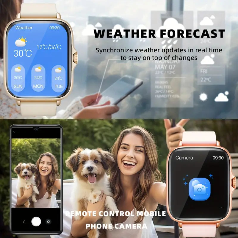 1.83" HD Touchscreen Sports Smart Watch with Call Accept/Decline, Sleep Tracking & Pedometer - High Quality Wireless 5.2 Smartwatch for iPhone Android Phones - Unisex Fitness Tracker Gift for Men Women