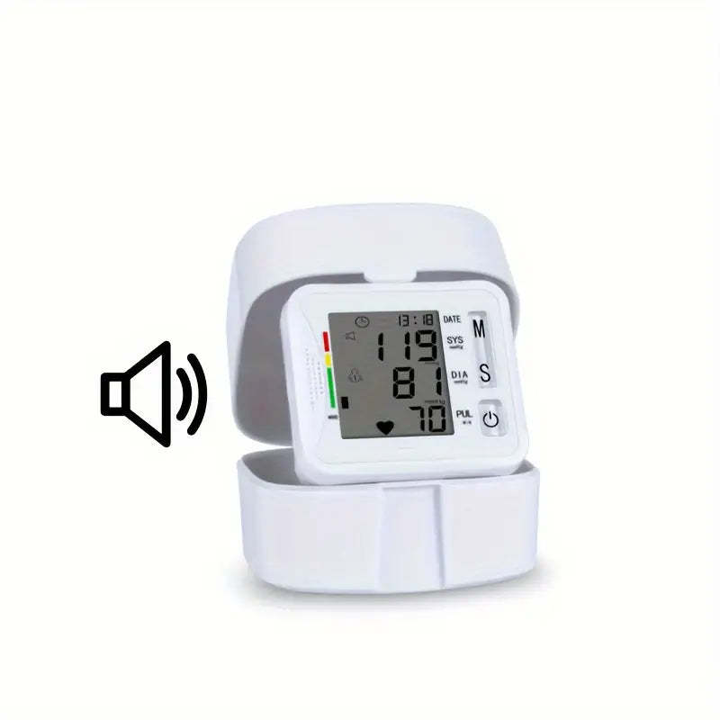1pc TAIKON Wrist Blood Pressure Monitor with LCD Display, Adjustable Cuff, Pulse Rate Detection, and Irregular Heartbeat Alert - Battery Operated (Batteries Not Included), Blood Pressure Measurement | Comprehensive Display | Sound Playback Feature