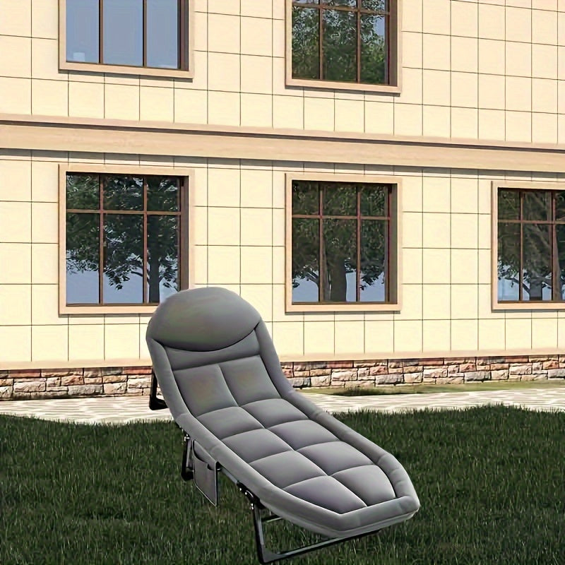 550 Lbs Weight Capacity Patio Party Resting Folding Camping Bed, 180 Cm Adjustable Folding Deck Chair, Perfect For Adults, Travel, Beach And Camping Adventures, Easy To Carry