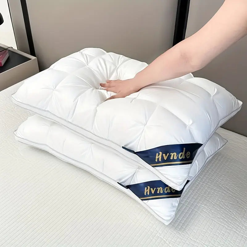 2pcs Luxury 5-Star Hotel Quality Pillows, 19x29 Inches - Deep Sleep Neck Support, All-Season Non-Sag Pillow Core, Hypoallergenic Polyester Cover, Machine Washable, Modern Pillow Design | Soft Texture Finish, Sleeping Pillows