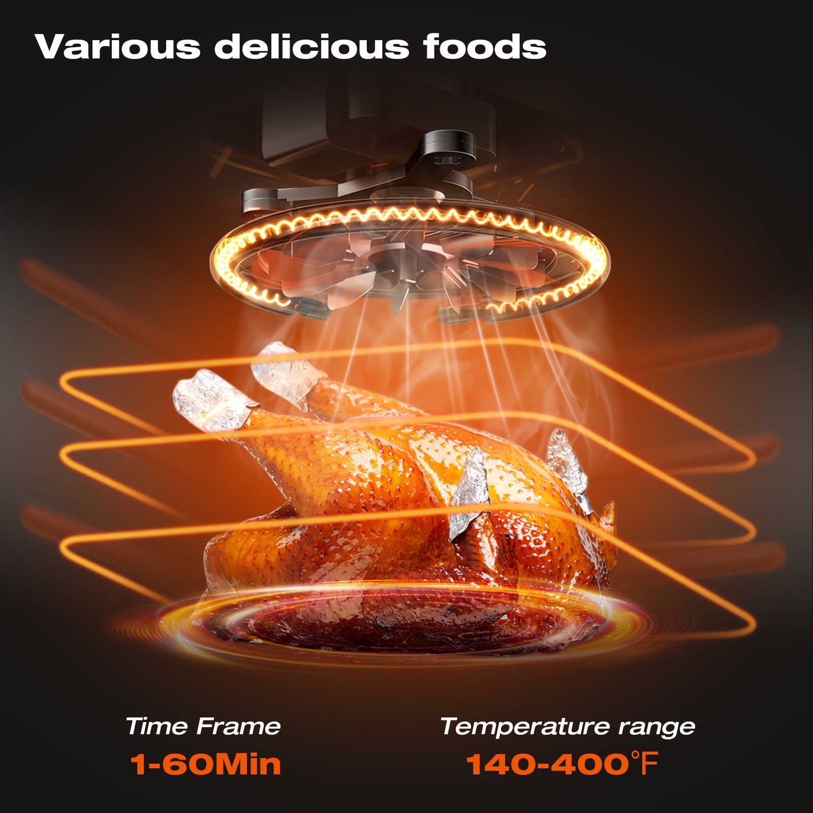 5QT Air Fryer with 2 Silicone Baking Pans | Nonstick, User Friendly | Timer & Temperature Controls | Double Knob Design | Air Fryer | with Recipes Available | 1400W