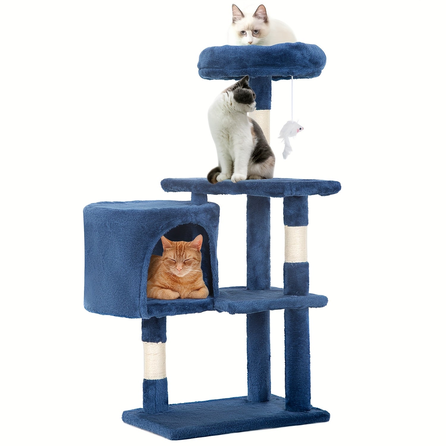 54/70" Multi-Level Cat Tree Tower with Scratching Posts & Cozy Condos, Space-Saving Indoor Cat Playhouse, Durable Plywood Construction, Fun Jumping Platforms, Multiple Colors Available for Cats