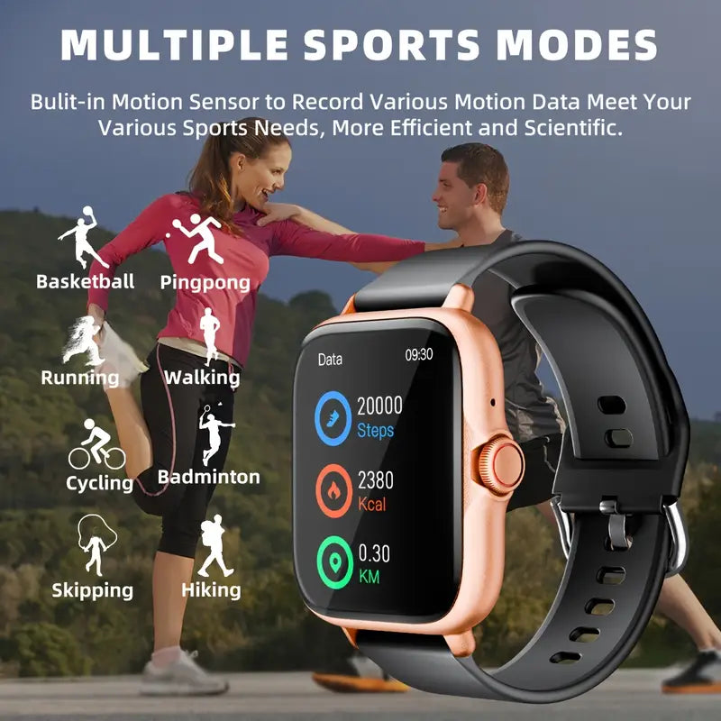 1.83" HD Touchscreen Sports Smart Watch with Call Accept/Decline, Sleep Tracking & Pedometer - High Quality Wireless 5.2 Smartwatch for iPhone Android Phones - Unisex Fitness Tracker Gift for Men Women