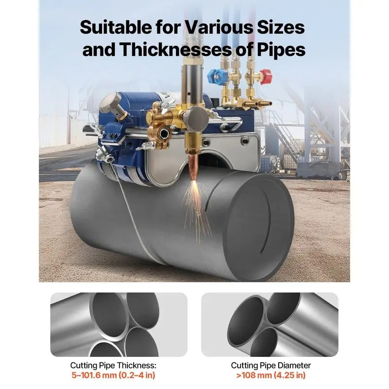 VEVOR Electromagnetic Gas Pipe Cutting Machine 0.2"-4" Thick Tube 2"-30"/Min