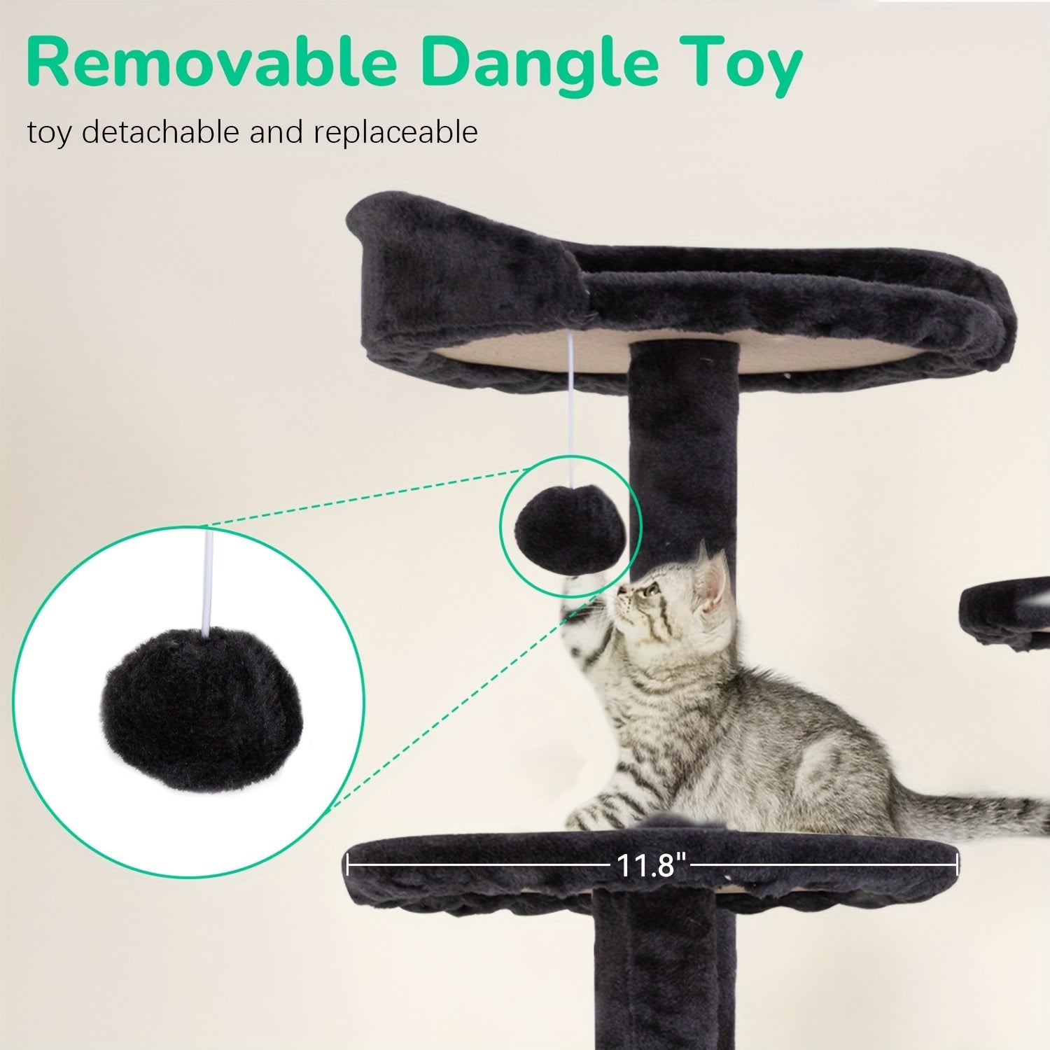 54/70" Multi-Level Cat Tree Tower with Scratching Posts & Cozy Condos, Space-Saving Indoor Cat Playhouse, Durable Plywood Construction, Fun Jumping Platforms, Multiple Colors Available for Cats