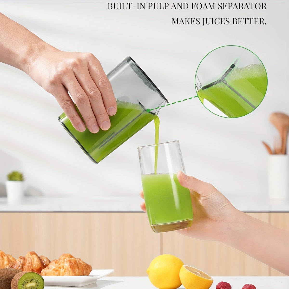 GDOR Centrifugal Juicer Machines, Dual Speeds Juice Maker With 2.5" Feed Chute, For Fruits And Veggies, Anti-Drip, Includes Juice Jug, Cleaning Brush, BPA-Free, White.