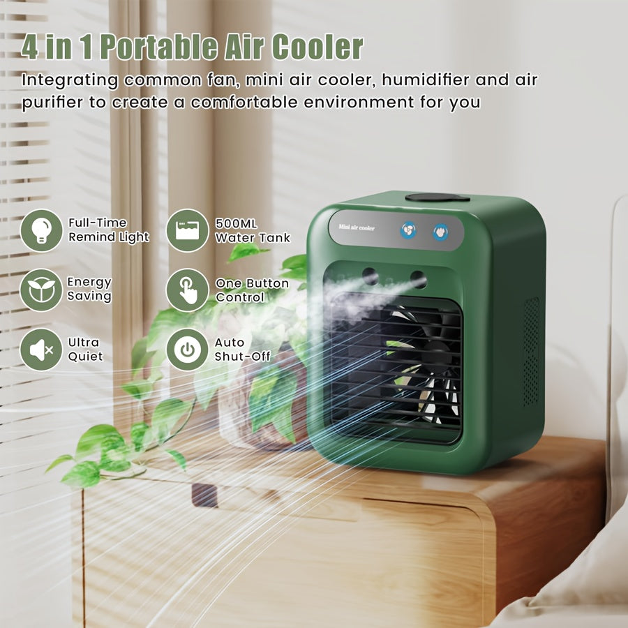 RV Ventilation Fan 2025new upgrade Portable Mini Personal Air Cooler, Small Air Conditioner with Humidifier & 16.91oz Water Tank, Rechargeable Room Air Conditioners, Personal AC Unit for Recreational Vehicle, Bedroom, Office, Desk, Camping, Car, Digital D