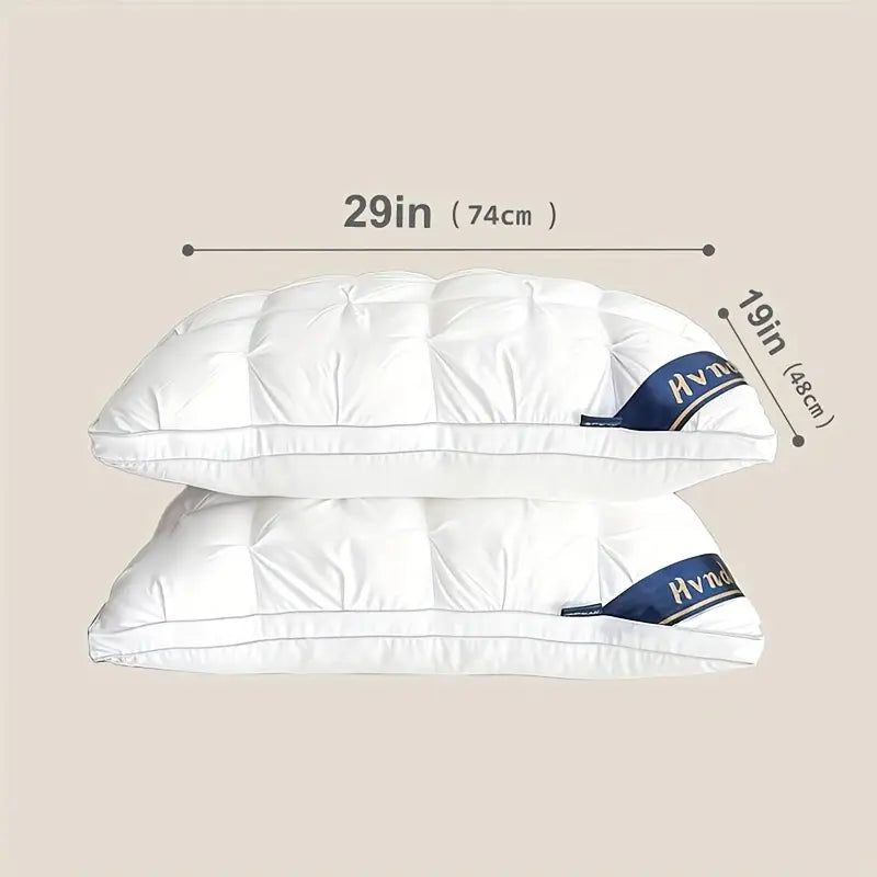 2pcs Luxury 5-Star Hotel Quality Pillows, 19x29 Inches - Deep Sleep Neck Support, All-Season Non-Sag Pillow Core, Hypoallergenic Polyester Cover, Machine Washable, Modern Pillow Design | Soft Texture Finish, Sleeping Pillows