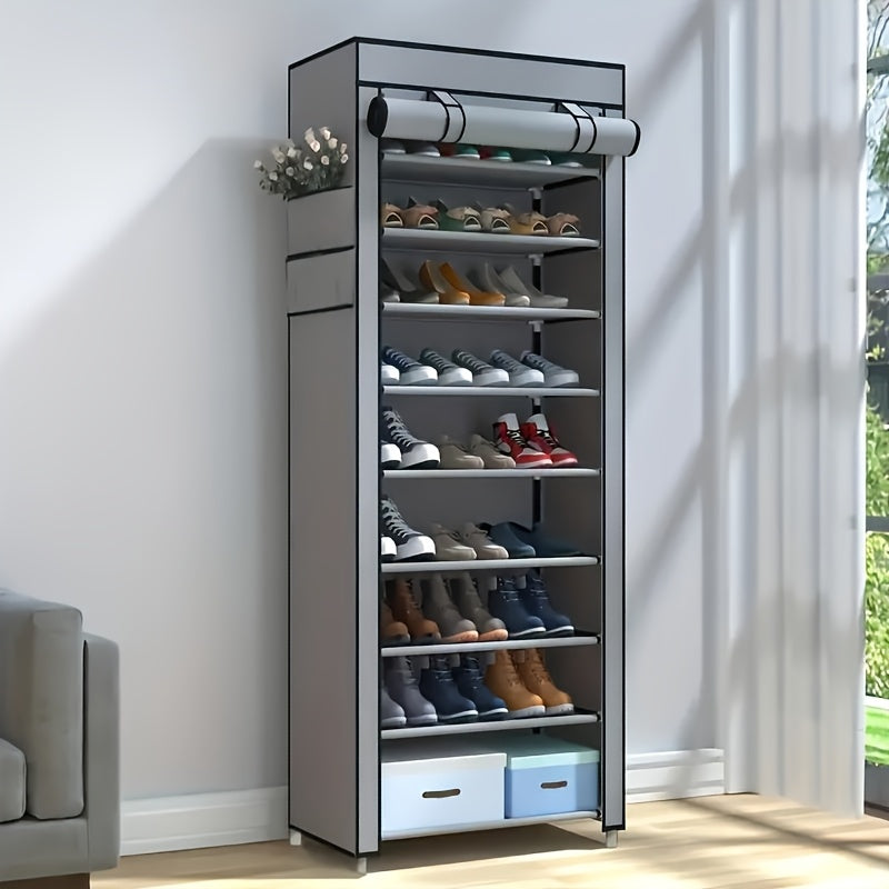 10 Layer Shoe Cabinet, Large Capacity Shoe Rack, Sturdy And Durable, Space Saving, Manually Assembled, Easy to Install, Suitable for 20-24 Pairs Of Shoes And Boots, Can Also Store Storage Boxes And Shoe Boxes