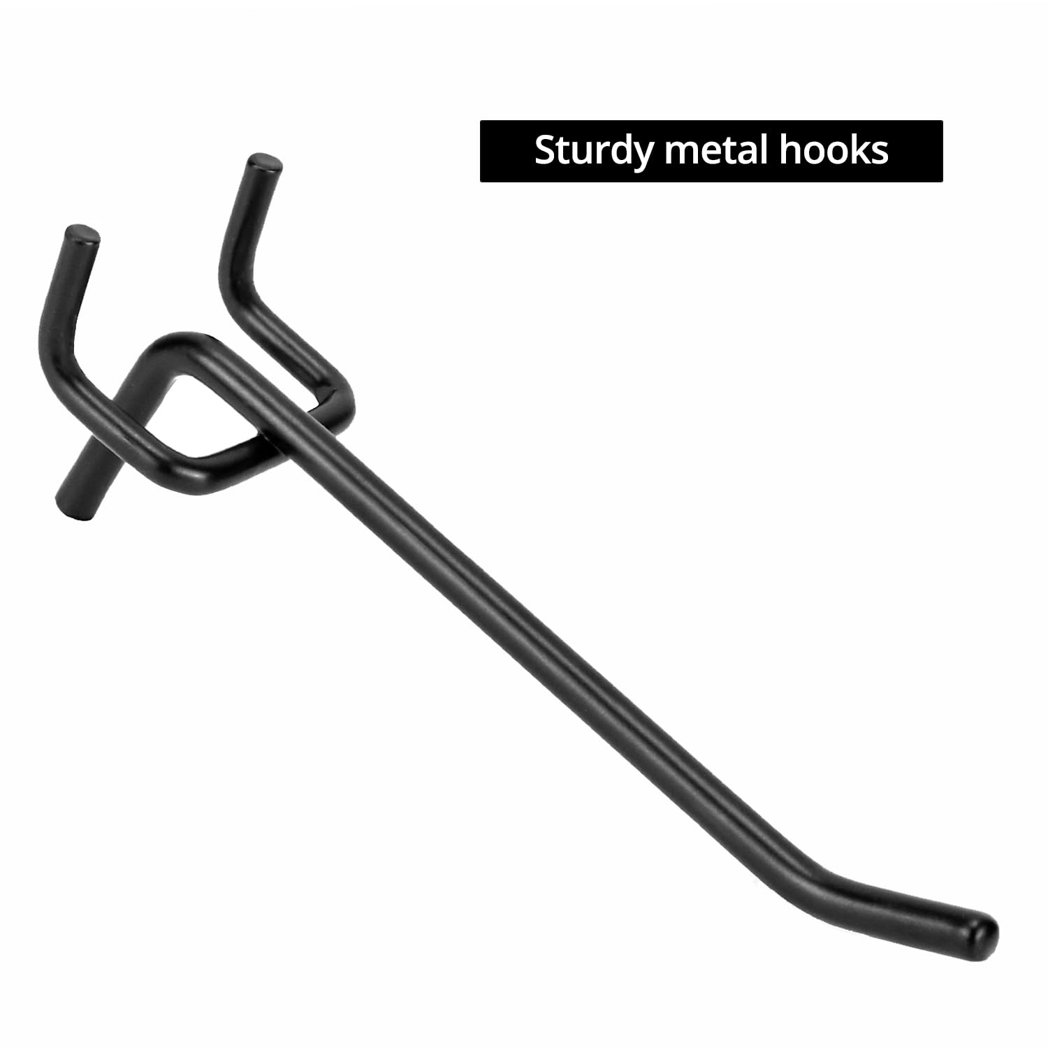 QWORK Rotating Pegboard Display Stand with 24 Hooks - 4-Sided Metal Spinning Peg Board Display