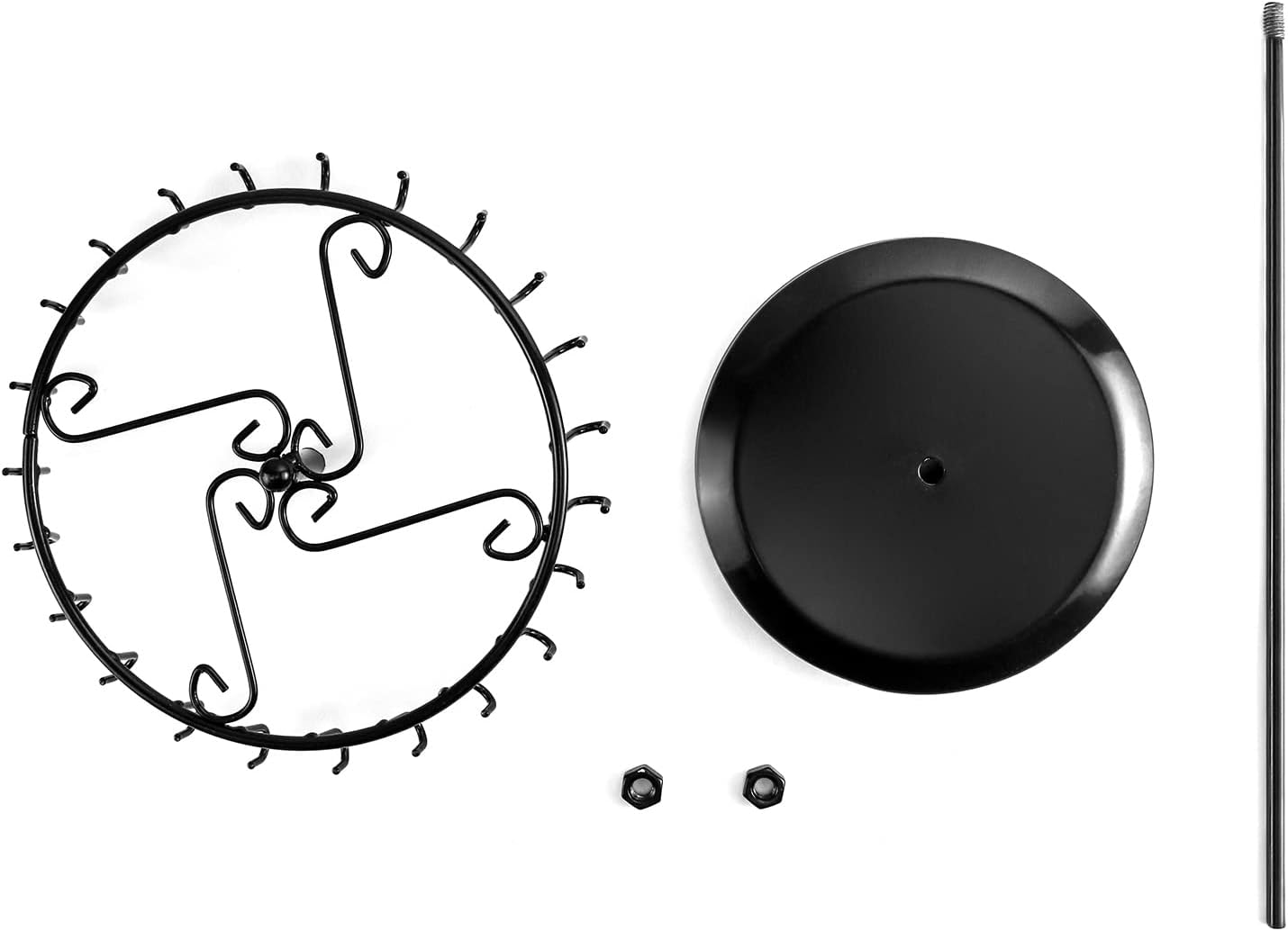 QWORK Spinning Jewelry Tree Display Stand, Jewelry Organizer with 23 Hooks, Black