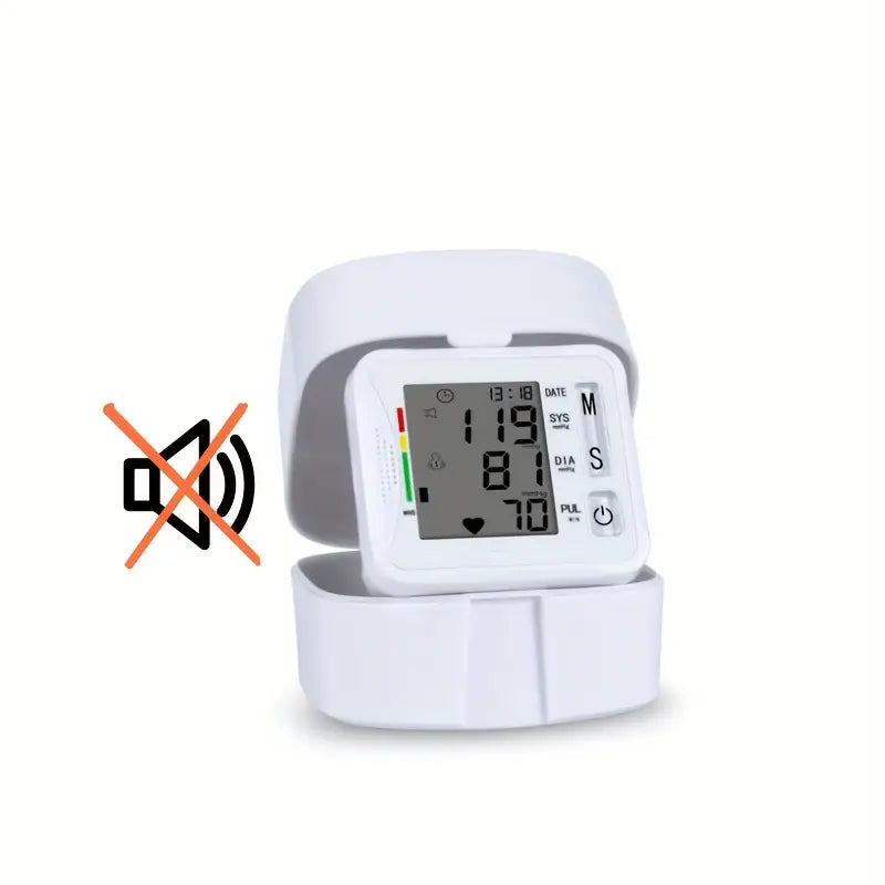 1pc TAIKON Wrist Blood Pressure Monitor with LCD Display, Adjustable Cuff, Pulse Rate Detection, and Irregular Heartbeat Alert - Battery Operated (Batteries Not Included), Blood Pressure Measurement | Comprehensive Display | Sound Playback Feature