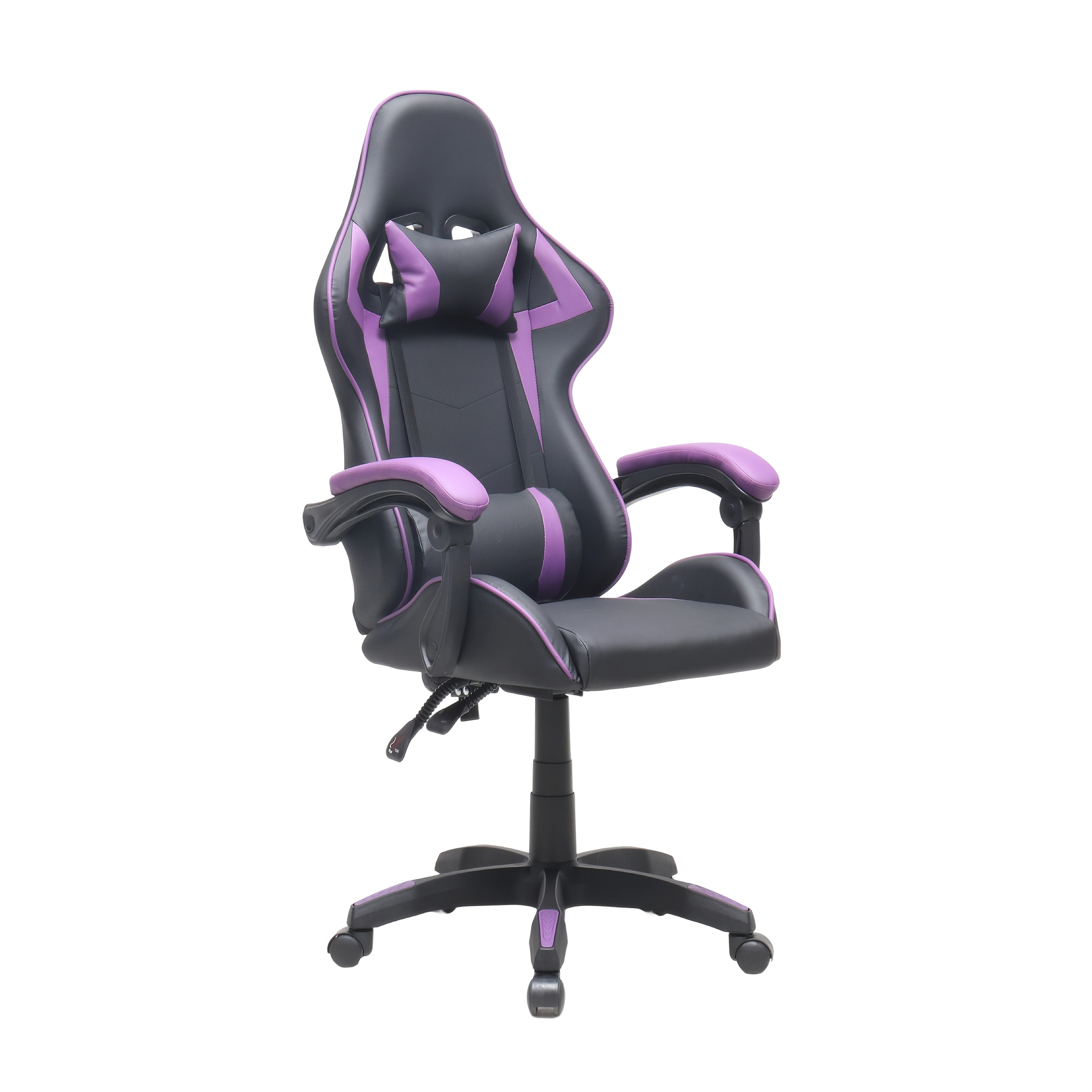 Ergonomic High-Back Gaming Chair with Headrest & Lumbar Support - Adjustable, Reclining Faux Leather Office Desk Chair on Wheels, Sleek Black & White Design, Comfortable Foam Padding for Gamers & Office Use, Game Chair, Multicolor, Swivel, Racing Chair, V
