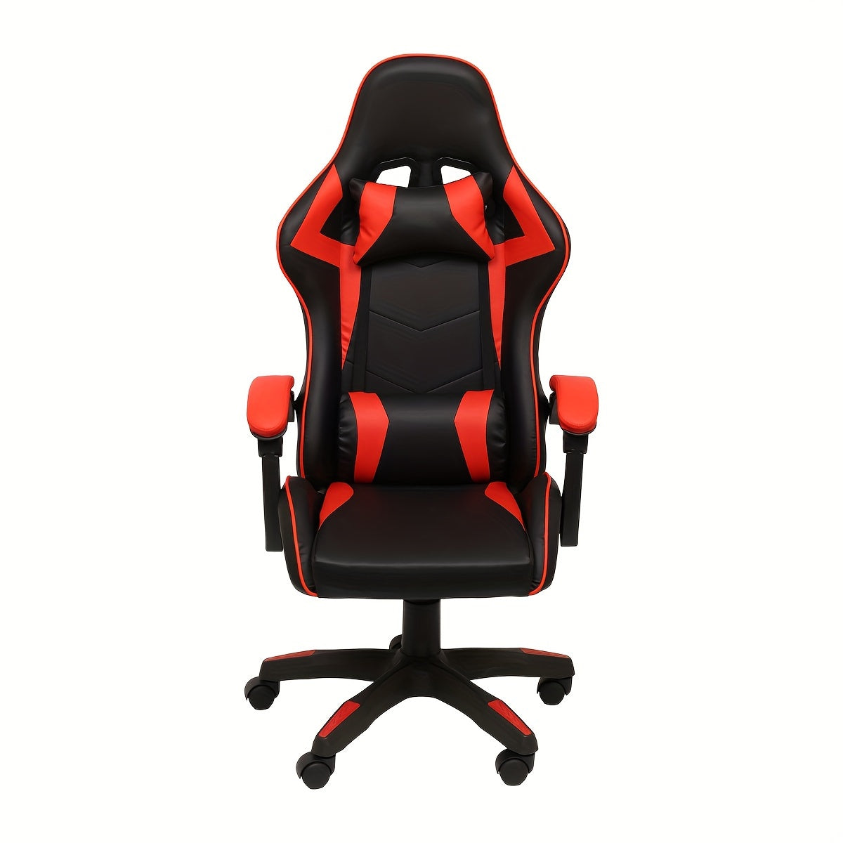 Ergonomic High-Back Gaming Chair with Headrest & Lumbar Support - Adjustable, Reclining Faux Leather Office Desk Chair on Wheels, Sleek Black & White Design, Comfortable Foam Padding for Gamers & Office Use, Game Chair, Multicolor, Swivel, Racing Chair, V