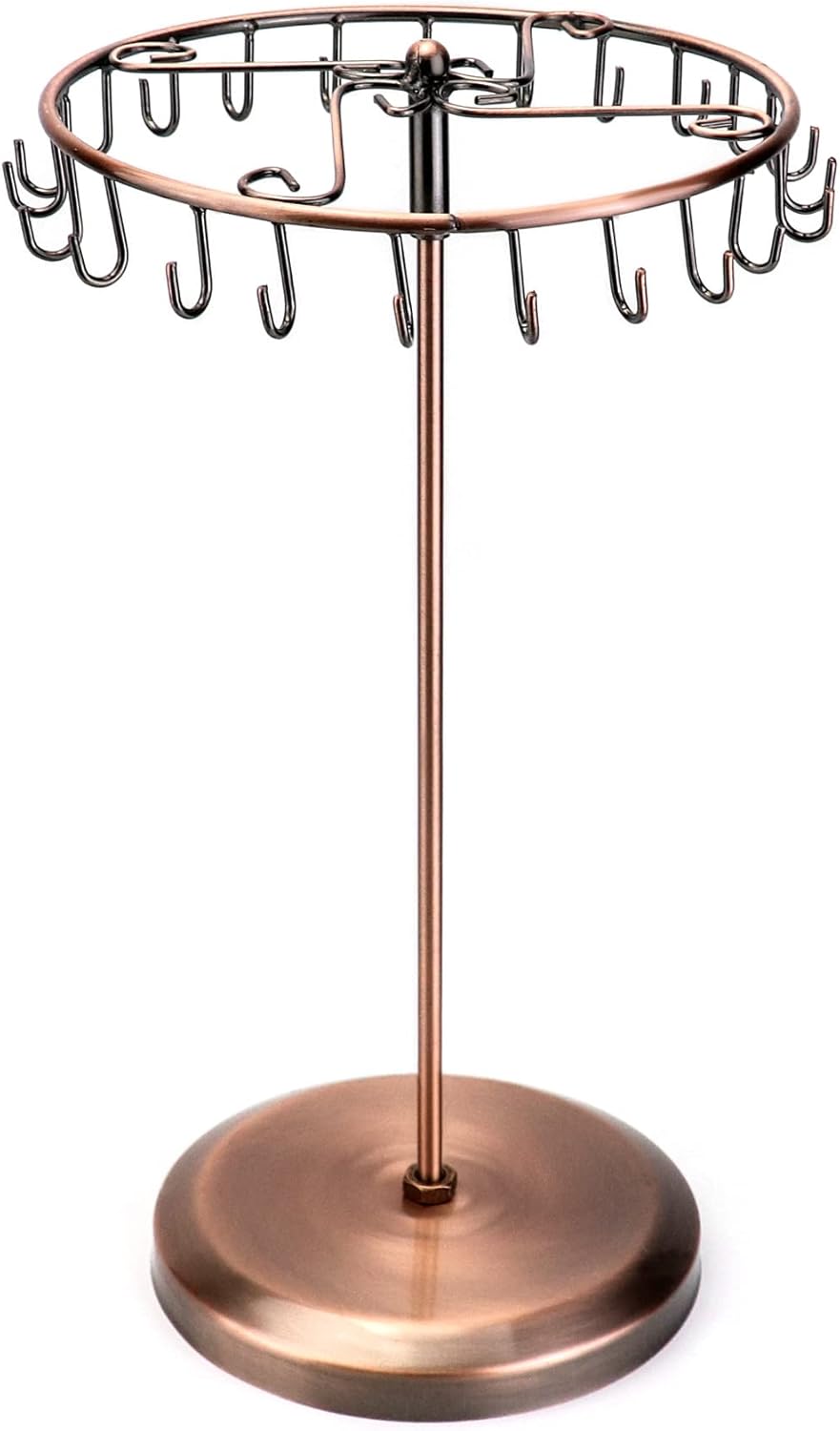 QWORK Spinning Jewelry Tree Display Stand, Jewelry Organizer with 23 Hooks, Black