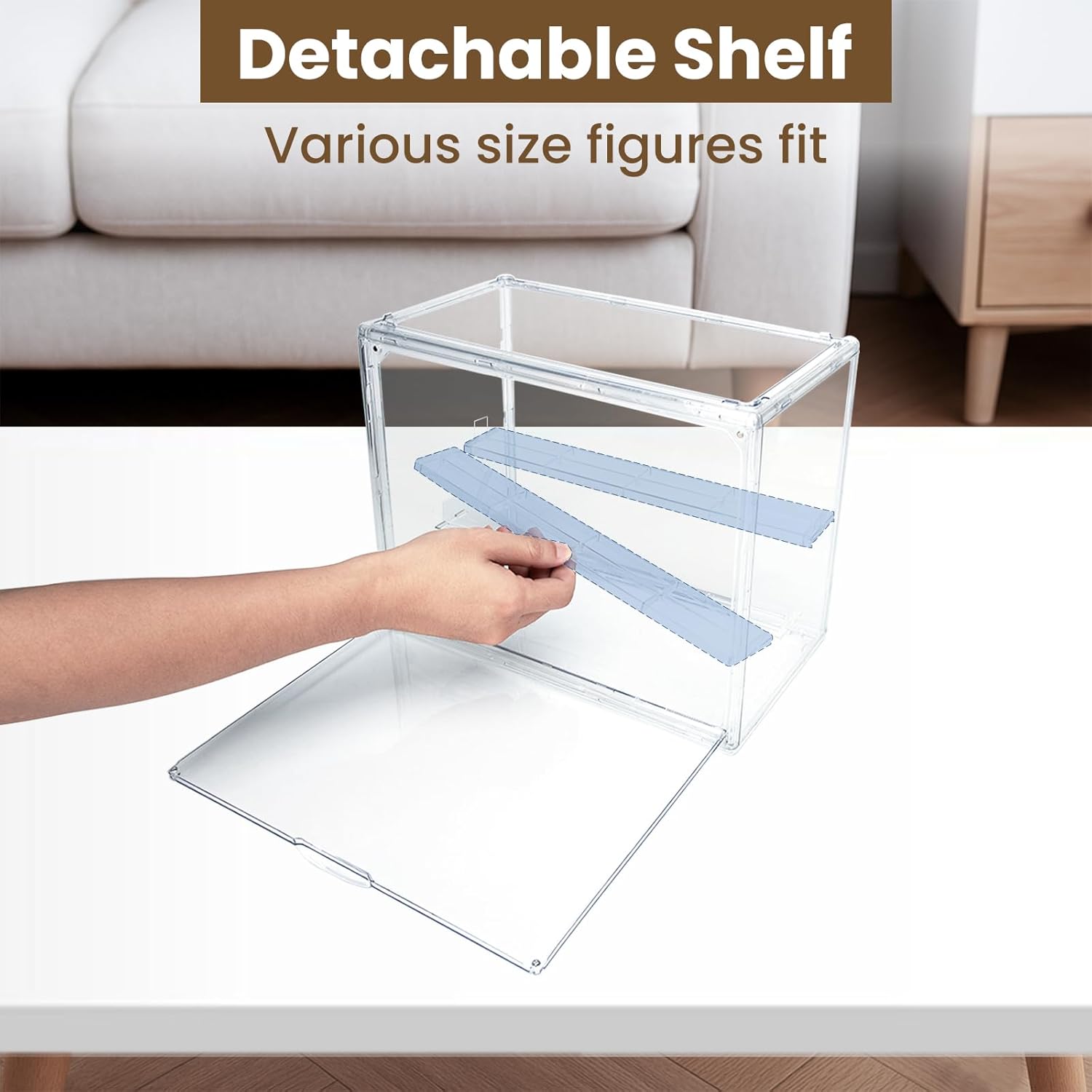 Acrylic Display Case 2 Pack, Modular 3 Tier Clear Display Box Set, Stackable Figure Display Cabinet for Collectibles