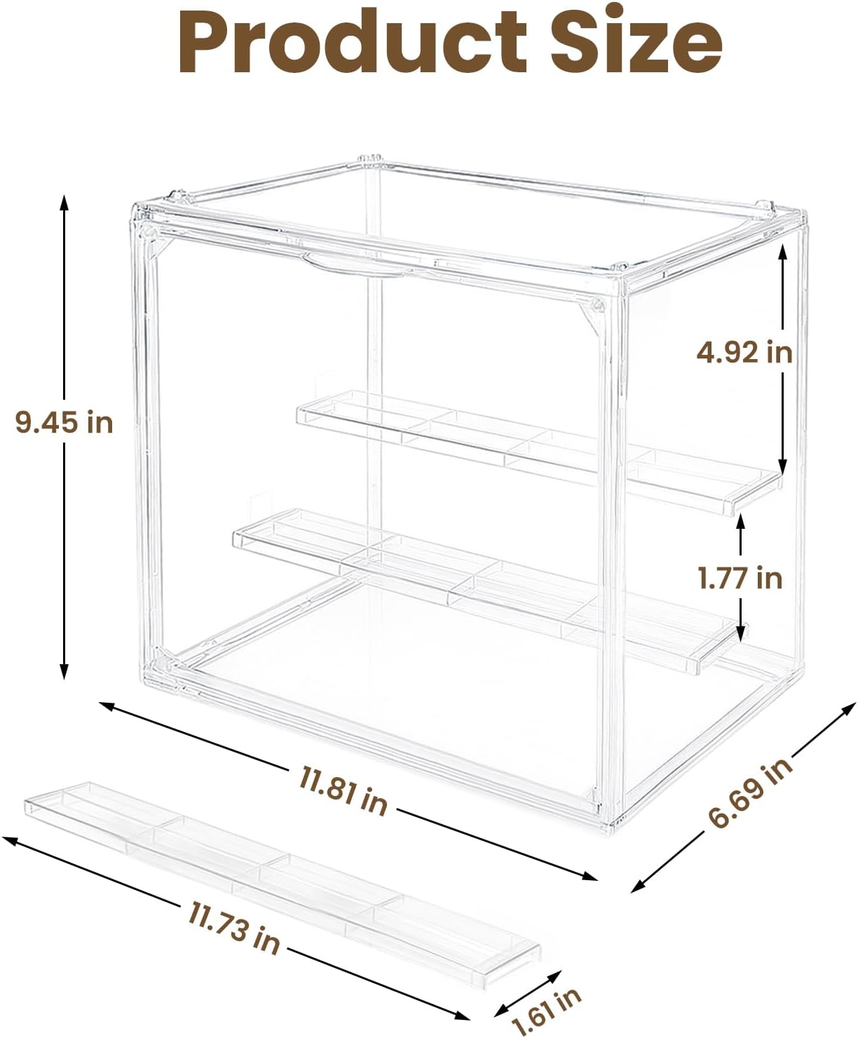 Acrylic Display Case 2 Pack, Modular 3 Tier Clear Display Box Set, Stackable Figure Display Cabinet for Collectibles