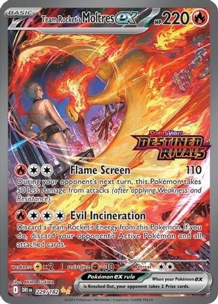 Team Rocket's Moltres ex (Destined Rivals Stamp) 229/182 - Miscellaneous Cards & Products Holofoil