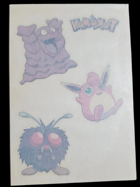 Merlin Pokémon Temporary Tattoos (Venonat. Wigglytuff. Grimer)