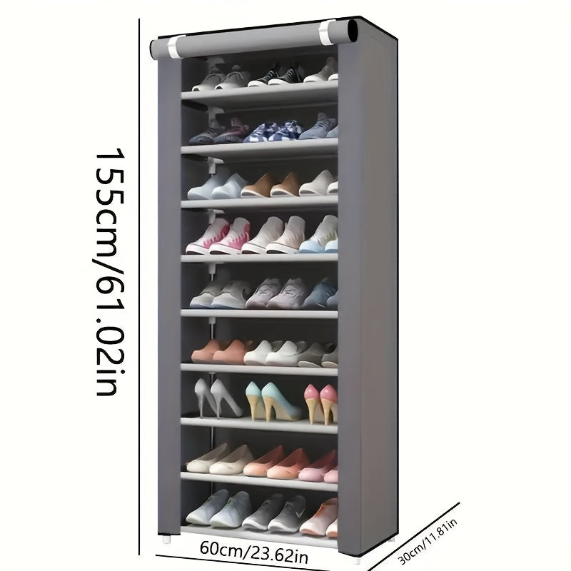 10 Layer Shoe Cabinet, Large Capacity Shoe Rack, Sturdy And Durable, Space Saving, Manually Assembled, Easy to Install, Suitable for 20-24 Pairs Of Shoes And Boots, Can Also Store Storage Boxes And Shoe Boxes