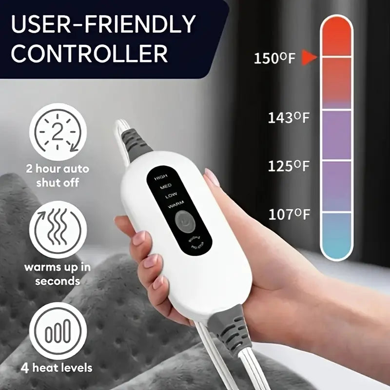 Electric Heating Pads for Back, Neck, Shoulder, Arms, Abdomen, 130W Fast Heating to 150°F, 4 Heat Settings, Auto-Off, 24" X 12" Lightweight Light Beige Fabric, Moist/Dry Option, Washable, Heated Pad for Knee, Leg, Father's Day & Birthday Gifts for Mom Dad