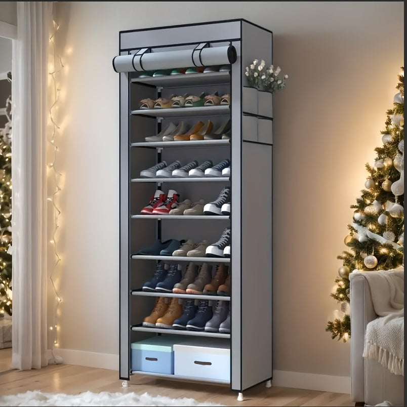 10 Layer Shoe Cabinet, Large Capacity Shoe Rack, Sturdy And Durable, Space Saving, Manually Assembled, Easy to Install, Suitable for 20-24 Pairs Of Shoes And Boots, Can Also Store Storage Boxes And Shoe Boxes