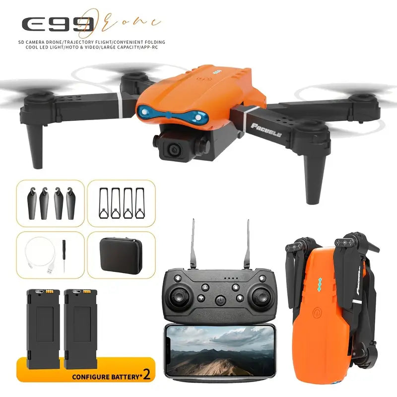 E99 Drone with Camera, Foldable RC Quadcopter Drone, Remote Control Drone Toys for Beginners Men'S Gifts, Indoor And Outdoor Affordable UAV, Christmas Halloween Thanksgiving Gift