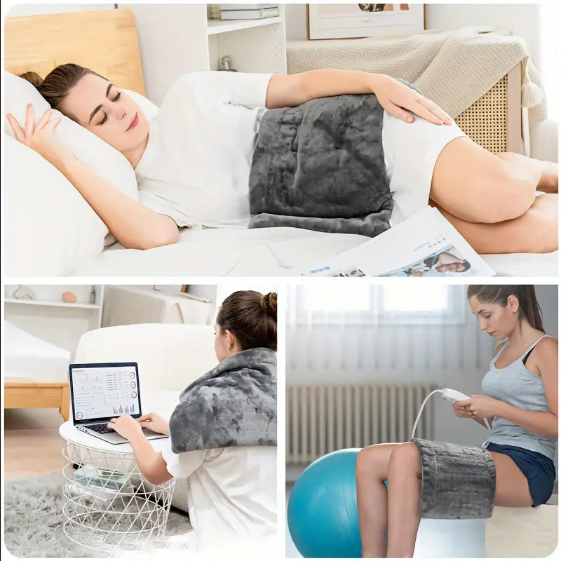Electric Heating Pads for Back, Neck, Shoulder, Arms, Abdomen, 130W Fast Heating to 150°F, 4 Heat Settings, Auto-Off, 24" X 12" Lightweight Light Beige Fabric, Moist/Dry Option, Washable, Heated Pad for Knee, Leg, Father's Day & Birthday Gifts for Mom Dad