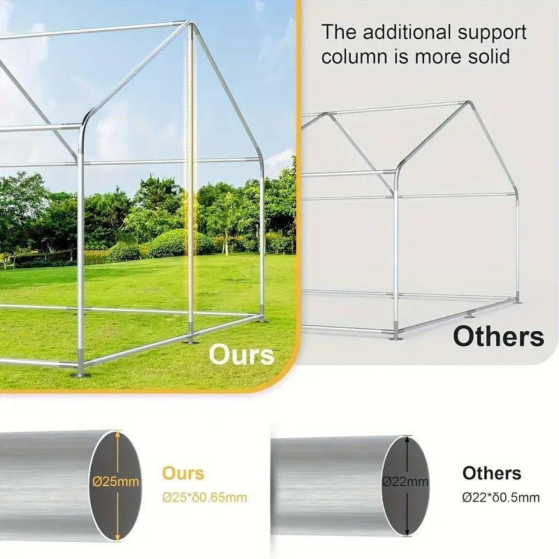 [Large Metal Chicken Coop] High Quality Metal ECOLINEAR Chicken Coop | 9.84'x19.69'x6.46' Large Walk-in Poultry Cage for 15-30 Chickens, Ducks, Rabbits, Dogs - Durable