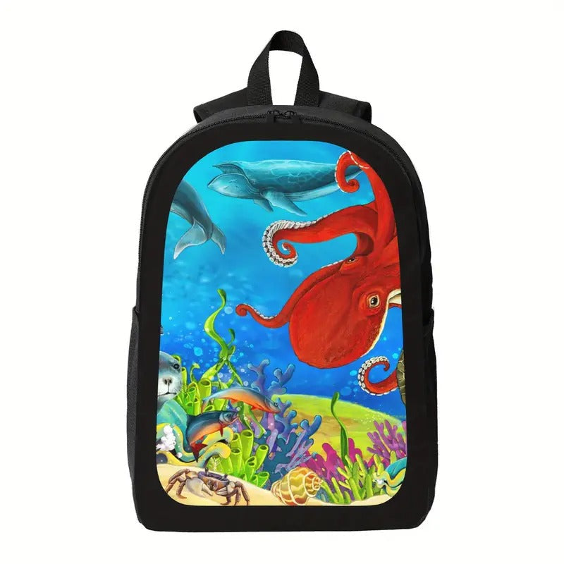 17 Inch Coral Reef Backpack for Men & Women - Durable Lightweight Laptop Bag with Vibrant Underwater Design, Multiple Compartments, Padded Straps & Machine Washable - High School, Travel, Work, College Backpack, Backpack
