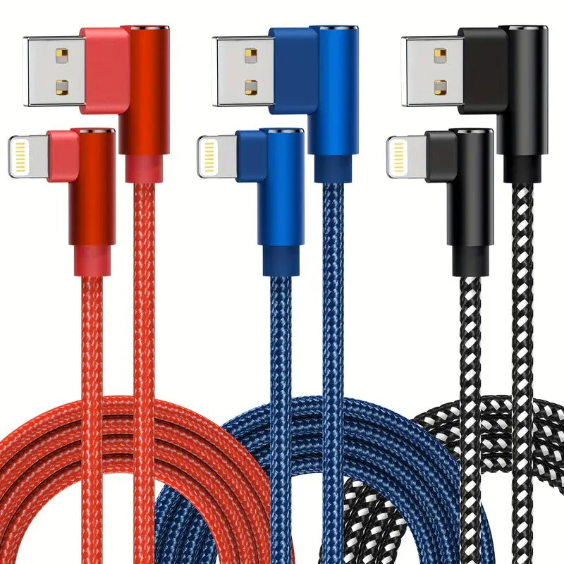 ForiPhone Charger, 3 Pack USB A to Lightning Cable MFi Certified ForIPhone Charger Cord Nylon Braided Compatible with ForIPhone 14/13/12/11 Pro Max/XS/XR/X/8/7/iPad