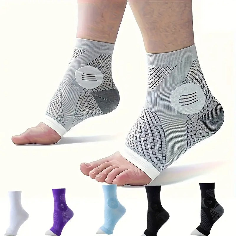 6-Pair Arch Support Compression Socks with Plantar Fascia Support, 15-20mmHg Pressure - Breathable Moisture-Wicking Athletic socks, Cushioned Ankle Stability