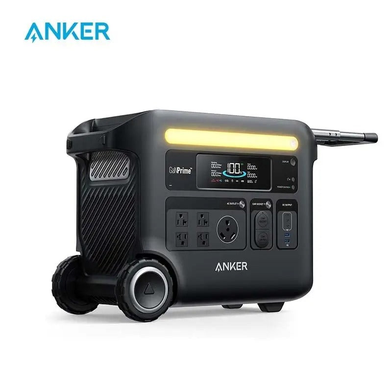 Anker SOLIX F2600 Portable Power Station, 2400W (Peak 3600W) Solar Generator, GaNPrime Battery Generators for Home Use, 2560Wh LiFePO4 Power Station for Outdoor Camping, and RVs (Refurbished)