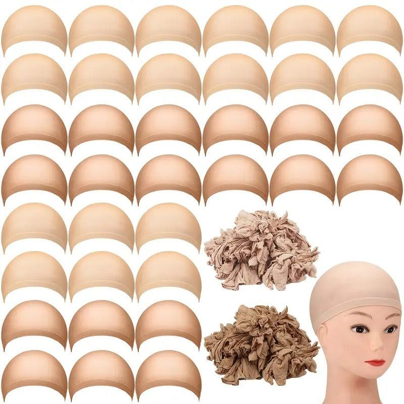 200pcs Of Wig Caps, Nylon Stockings Caps, Loose Wig Caps, Elastic Thin Head Wig Accessories Suitable For Halloween Hair Accessories For Men And Women, Brown And Light Brown