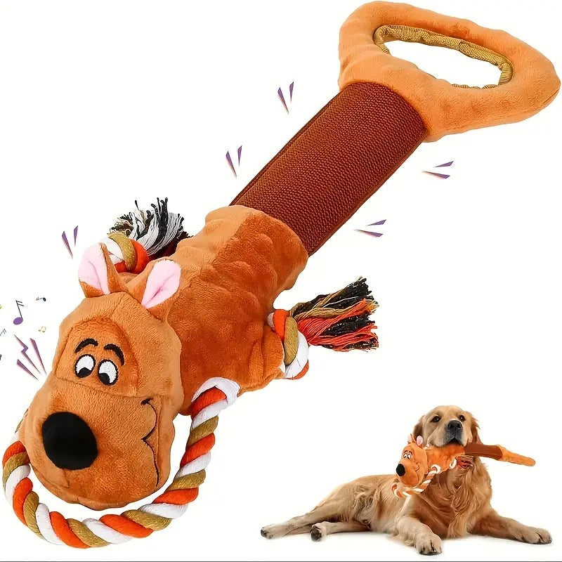 [For Aggressive Chewers Interactive Toy] Upgraded Bear Dog Toys For Aggressive Chewers Puppy Toys With Crinkle Paper And Squeaker, Interactive Tug Of War Dog Toy For Small, Medium, And Large Breeds, Without Battery