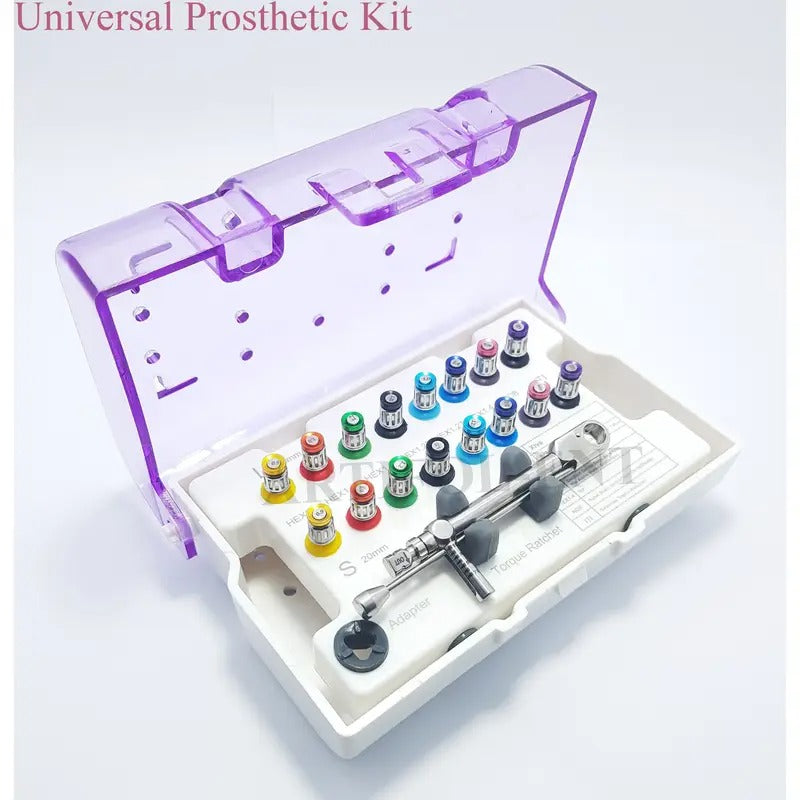 Dental Implant Universal Prosthetic Kit - All Major Systems Compatible Driver Set, Torque Wrench | Practice Tool Kit OS1017