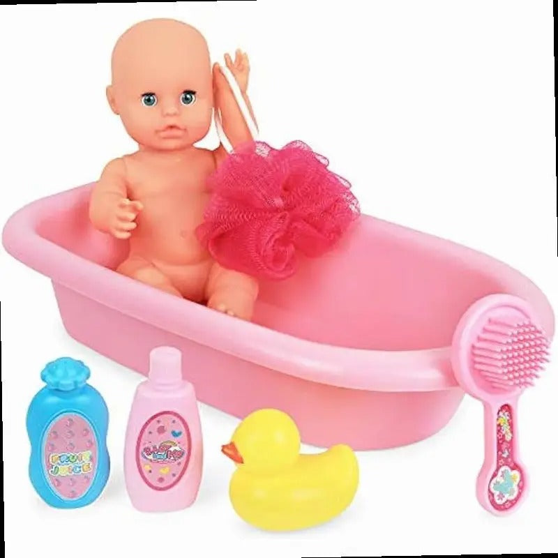 Click N Play Baby Bathtub Pretend Play Set for Girls Toddlers Comes with 6 Pieces Accessories for Ages 3