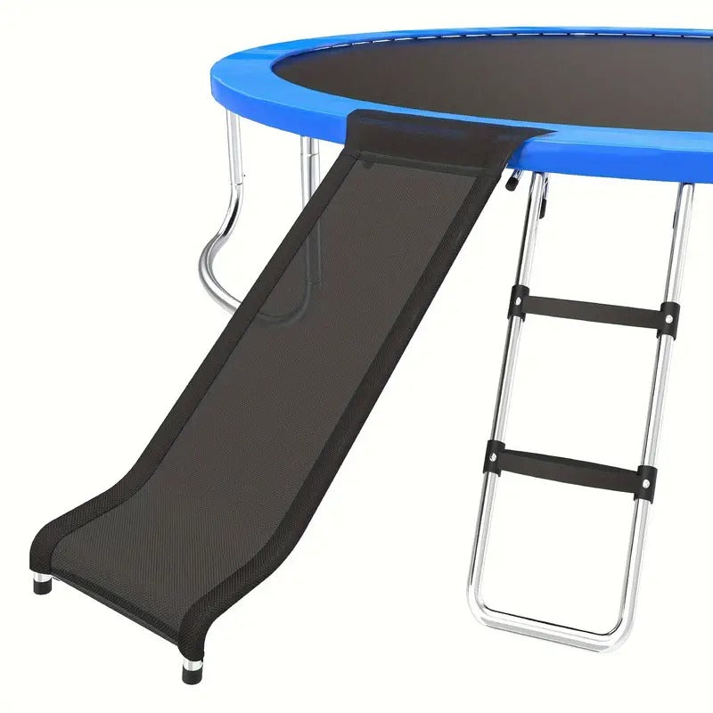 [Tear Resistant Trampoline Slide] 2 Step Wide Trampoline Ladder Slide Kit, Universal Trampoline Safety Ladder Stairs & Strong Tear Resistant Trampoline Slide