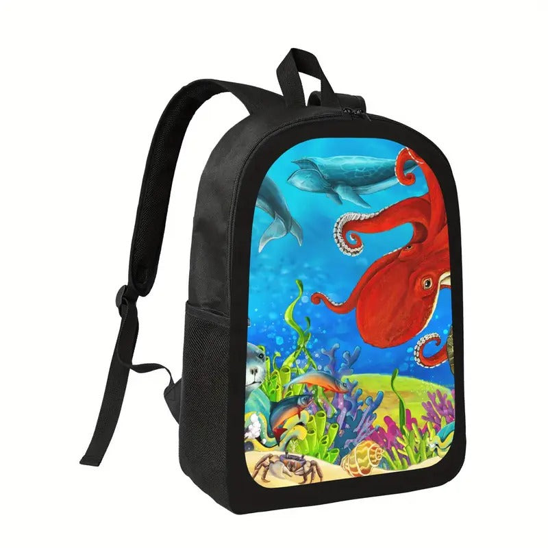 17 Inch Coral Reef Backpack for Men & Women - Durable Lightweight Laptop Bag with Vibrant Underwater Design, Multiple Compartments, Padded Straps & Machine Washable - High School, Travel, Work, College Backpack, Backpack