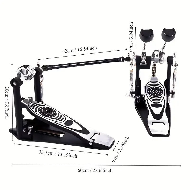 Double Bass Drum Pedals, Double Chain Drum Step on Hammer for Drum Set and Electronic Drums