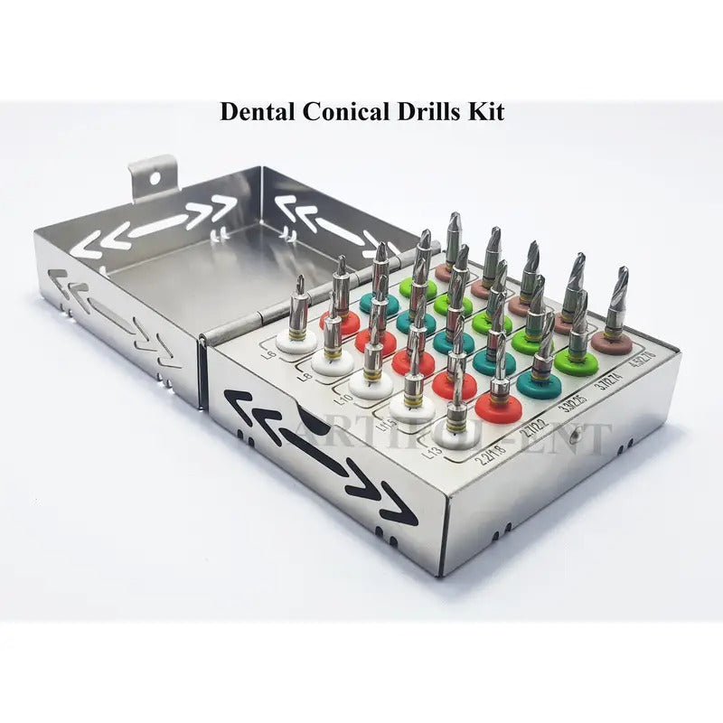 ARTIFOL Implant 25 Pcs Conical Drills Kit with Stoppers Set OS1020